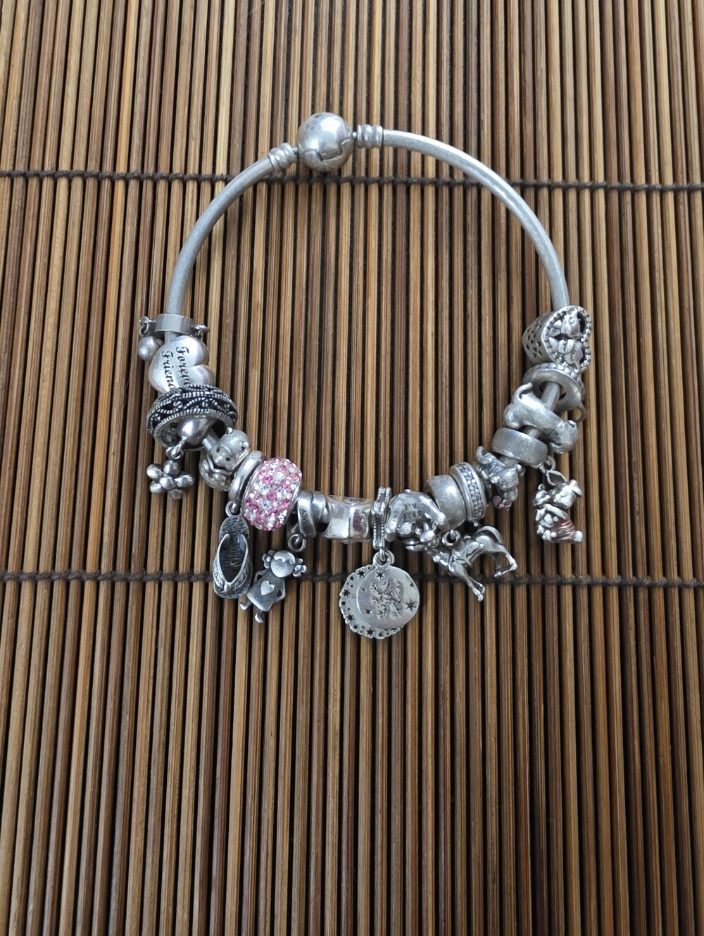 925 Silver Pandora Disney Bracelet, Charms (Vintage)